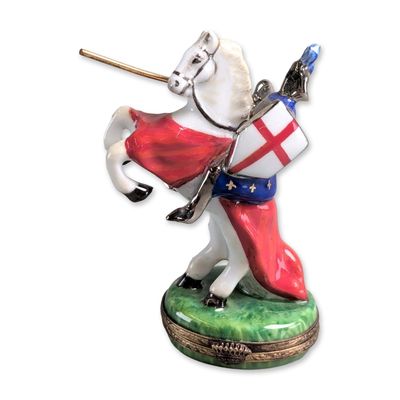 Sale Photo Thumbnail #314: Limoges France Porcelain Miniature Medieval Knight Box
