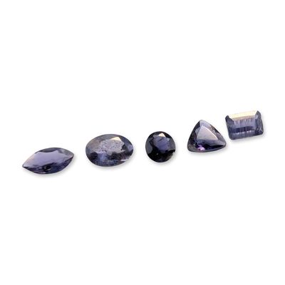 Sale Photo Thumbnail #328: Collection of Five Faceted Iolite Gemstones