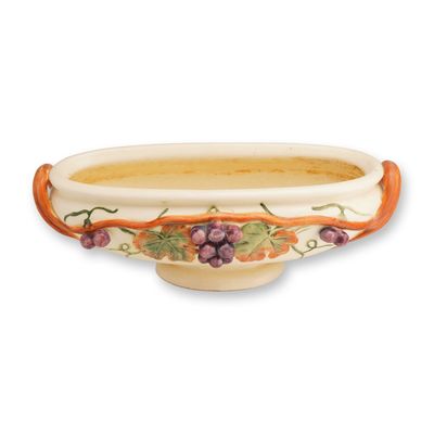 Sale Photo Thumbnail #294: Weller Pottery Oval Footed Jardiniere with Grapevine Relief, Roma