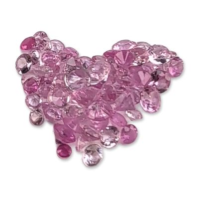 Sale Photo Thumbnail #6: Collection of Round Pink Sapphire Gemstones