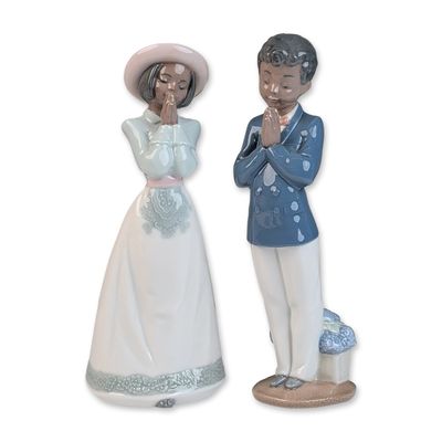 Sale Photo Thumbnail #368: 2pc Nao by Lladro Porcelain Figurines, 1371 Sunday Best & 1372 Sunday School
