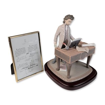 Sale Photo Thumbnail #193: Lladro Limited Edition Porcelain Figurine, Young Beethoven 01001815 with COA & Base