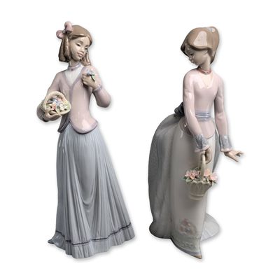 Sale Photo Thumbnail #223: Two Lladro Porcelain Figurines, Basket of Love 01007622 & Innocence in Bloom 01007644