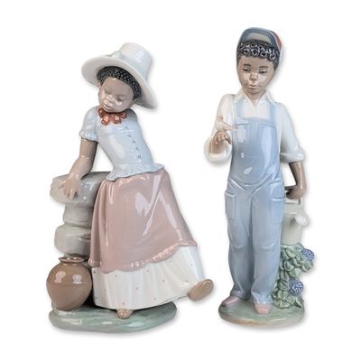 Sale Photo Thumbnail #29: Two Lladro Porcelain Figurines, A Steppin Time 01005158 & Gardening Buddies 01006472