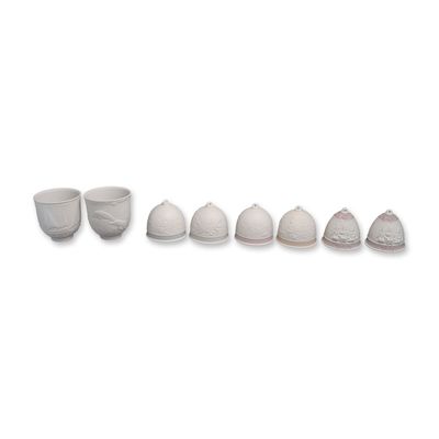 Sale Photo Thumbnail #11: 8pc Group of Lladro Porcelain Bells and Cups-Dolphins 7657, Sailing the Seas 7658