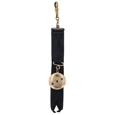 Sale Photo Thumbnail #346: Gold Filled Paste Stones Leather Pocket Watch Fob