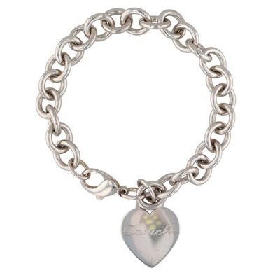 Sale Photo Thumbnail #452: Tiffany & Co. Sterling Silver Engraved Heart Tag Bracelet