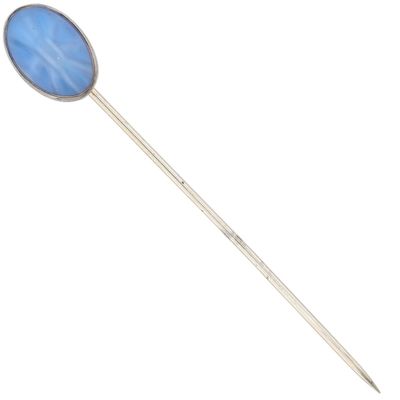 Sale Photo Thumbnail #185: Vintage Sterling Silver Faux Star Sapphire Stick Pin