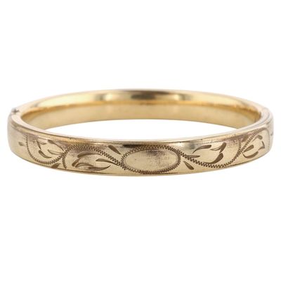 Sale Photo Thumbnail #221: Carla 12K Gold Filled Engraved Hinge Bangle Bracelet