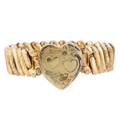 Sale Photo Thumbnail #219: Marathon Gold Filled Engraved Heart Expandable Bracelet