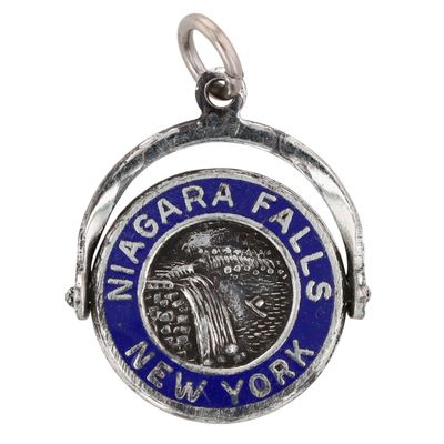 Sale Photo Thumbnail #174: Sterling Silver Enamel Articulated Niagara Falls NY Charm