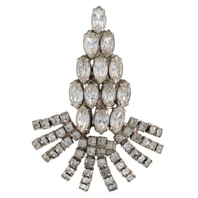 Sale Photo Thumbnail #37: Kramer Silver Tone Rhinestone Cluster Brooch