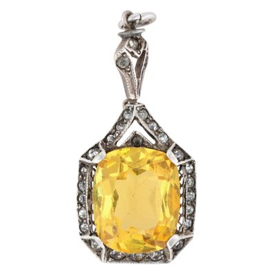 Sale Photo Thumbnail #153: Sterling Silver Rhinestone Halo Dangle Pendant