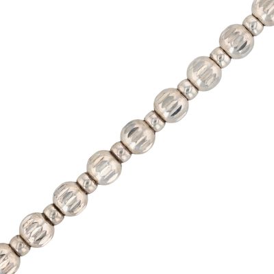Sale Photo Thumbnail #544: Italy Sterling Silver Textured Bead Necklace