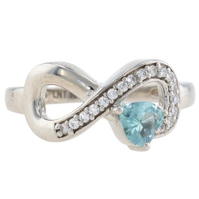 Sale Photo Thumbnail #588: Signed Sterling Silver CZ Infinity Love Ring Size 7