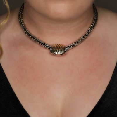 Sale Photo Thumbnail #460: John Hardy Sterling & 18K Gold Dot Slide Chain Necklace