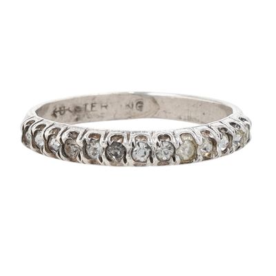 Sale Photo Thumbnail #182: Uncas Sterling Silver Rhinestone Stacking Ring Sz 4.75