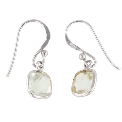 Sale Photo Thumbnail #564: Sterling Silver Aquamarine Cushion Cut Dangle Earrings