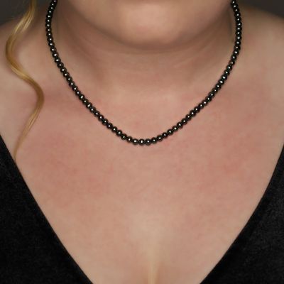 Sale Photo Thumbnail #418: Signed 14K Yellow Gold Black Pearl Strand Necklace