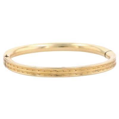 Sale Photo Thumbnail #206: Lestage 12K Gold Filled Embossed Hinge Slide Child's Bangle Bracelet