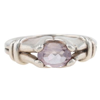 Sale Photo Thumbnail #563: Sterling Silver Amethyst Split Shank Ring Size 8