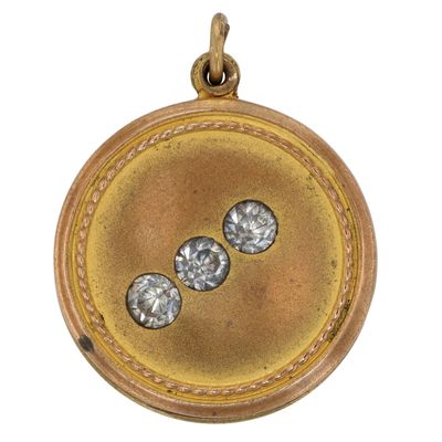 Sale Photo Thumbnail #345: Gold Filled Paste Inlay Domed Swivel Locket Pendant