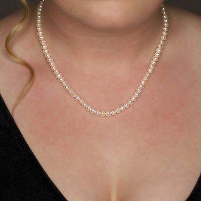 Sale Photo Thumbnail #416: 14K Yellow Gold Round Pearl Strand Necklace