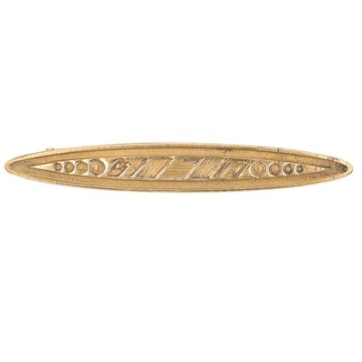 Sale Photo Thumbnail #375: Gold Filled Geometric Embossed Collar Bar Brooch