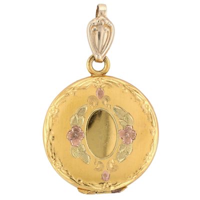 Sale Photo Thumbnail #354: Bliss Bros Co Gold Filled Floral Hair Locket Pendant
