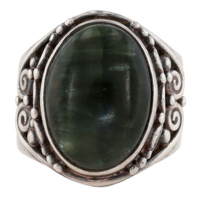 Sale Photo Thumbnail #443: Sajen Sterling Seraphinite Scroll Adjustable Ring
