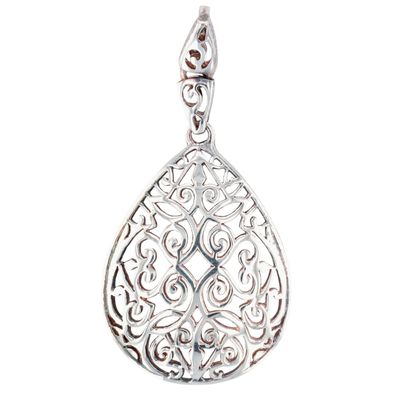 Sale Photo Thumbnail #535: Signed Sterling Silver Scroll Cut Dangle Pendant