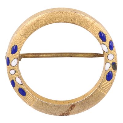 Sale Photo Thumbnail #296: Antique Gold Filled Enamel Small Wreath Brooch