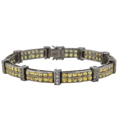 Sale Photo Thumbnail #512: Sterling Silver CZ Sapphire Bar Link Bracelet