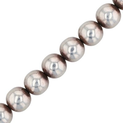 Sale Photo Thumbnail #589: Signed Italy Sterling Silver 8mm Beaded Necklace