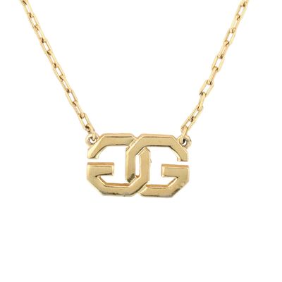 Sale Photo Thumbnail #454: Givenchy Gold Plated Double G Logo Necklace