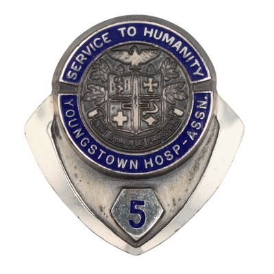 Sale Photo Thumbnail #180: Signed Sterling Silver Enamel "Service To Humanity" Pin