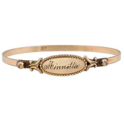 Sale Photo Thumbnail #379: Gold Filled Engraved Expandable Bangle Bracelet