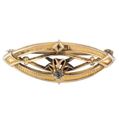 Sale Photo Thumbnail #290: Victorian Gold Filled Paste Stone Openwork Oval Brooch