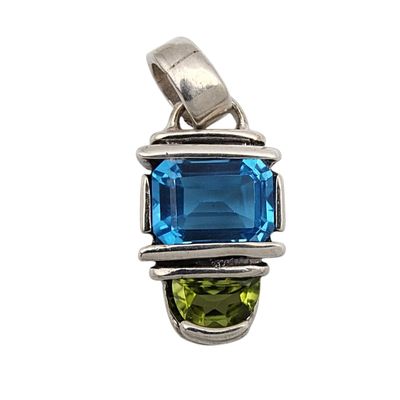Sale Photo Thumbnail #481: Signed Sterling Topaz Peridot Pendant