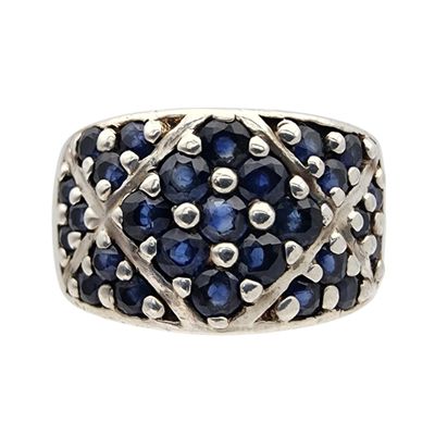 Sale Photo Thumbnail #479: Signed Sterling Sapphire Ring Sz 11