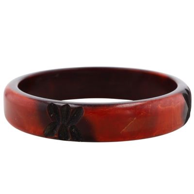 Sale Photo Thumbnail #203: Bakelite Carved Two Tone Bangle Bracelet