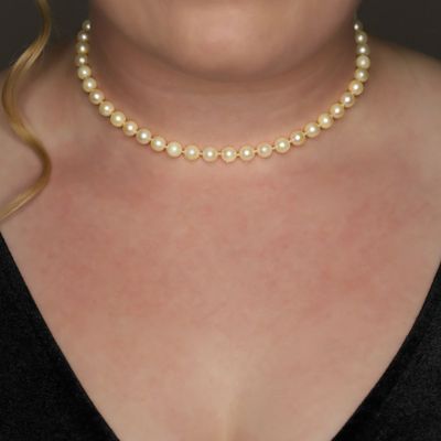 Sale Photo Thumbnail #419: 14K White Gold White Pearl Strand Necklace