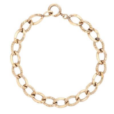 Sale Photo Thumbnail #217: Winard 12K Gold Filled Embossed Curb Chain Bracelet