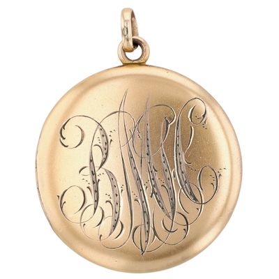 Sale Photo Thumbnail #327: W&SB Gold Filled Engraved Soldiers Hair Locket