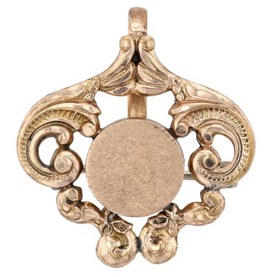 Sale Photo Thumbnail #332: Gold Filled Scroll Embossed Collar Lapel Brooch