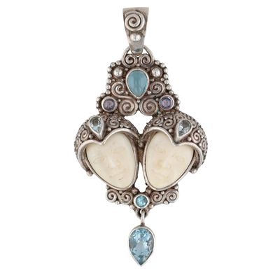 Sale Photo Thumbnail #445: Sajen Sterling Multi-Stone Two Face Pendant