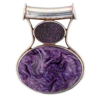 Sale Photo Thumbnail #438: Sajen Sterling Multi-Stone Oval Slide Pendant