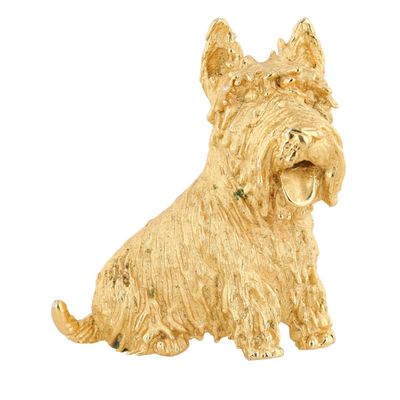 Sale Photo Thumbnail #27: Trifari Gold Tone Scottish Terrier Brooch