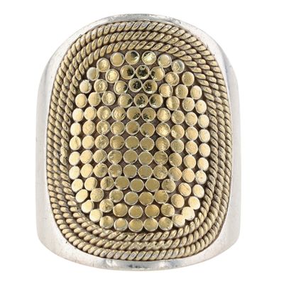 Sale Photo Thumbnail #447: Anna Beck Gold Over Sterling Granulated Wide Band Ring Size 8