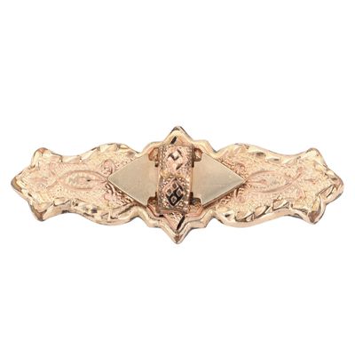 Sale Photo Thumbnail #358: Victorian Gold Filled Engraved Collar Brooch